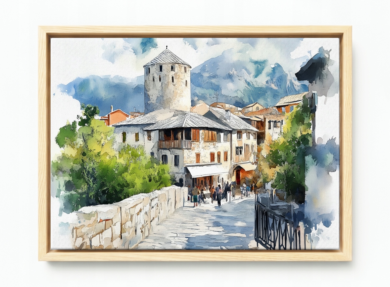 Obraz Rama American Box Město Bosna Hercegovina Mostar Starová 60x40