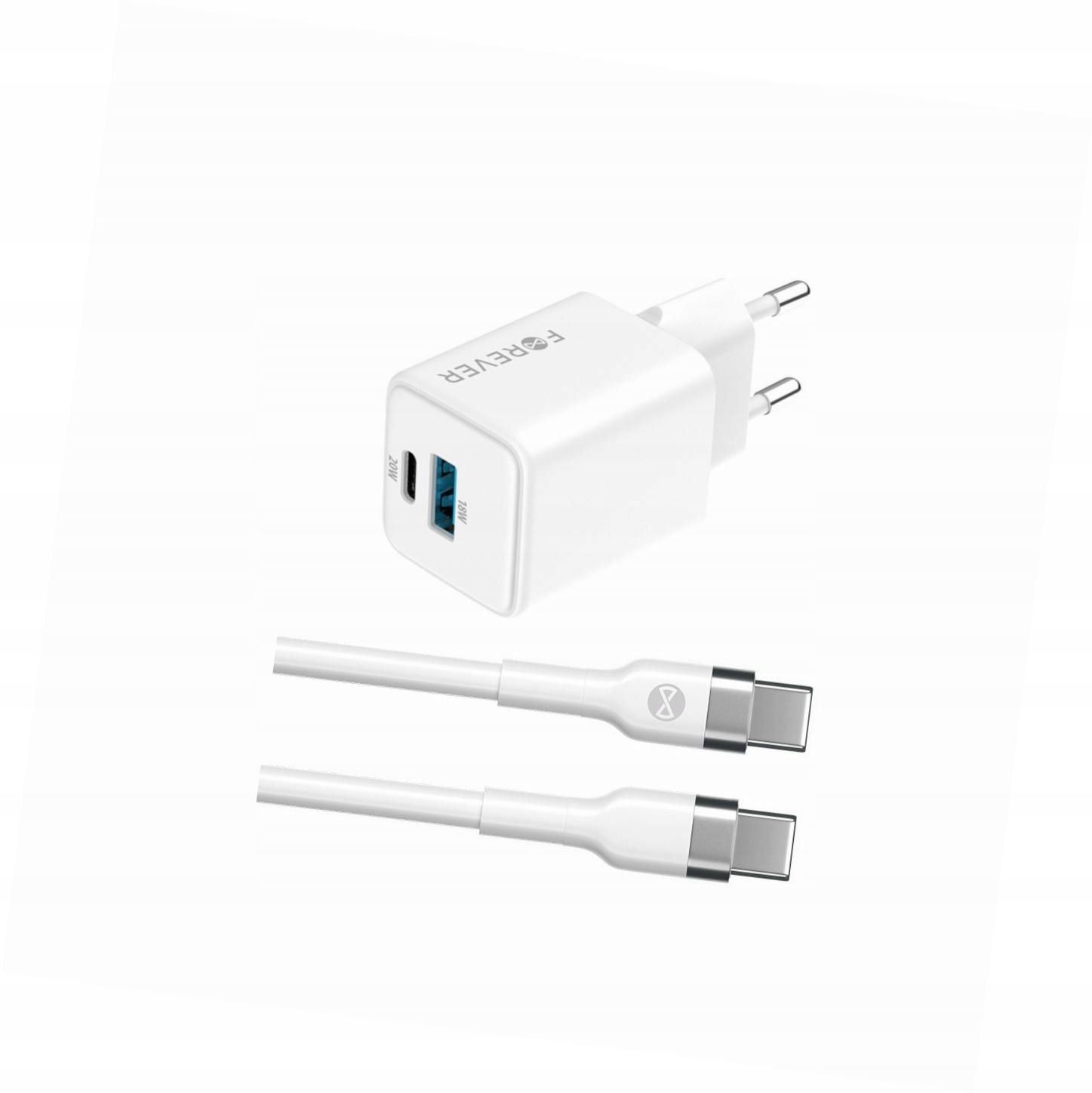 Szybka ładowarka GaN 20W 2 wejścia długim z kablem 2m do Oppo Reno 5