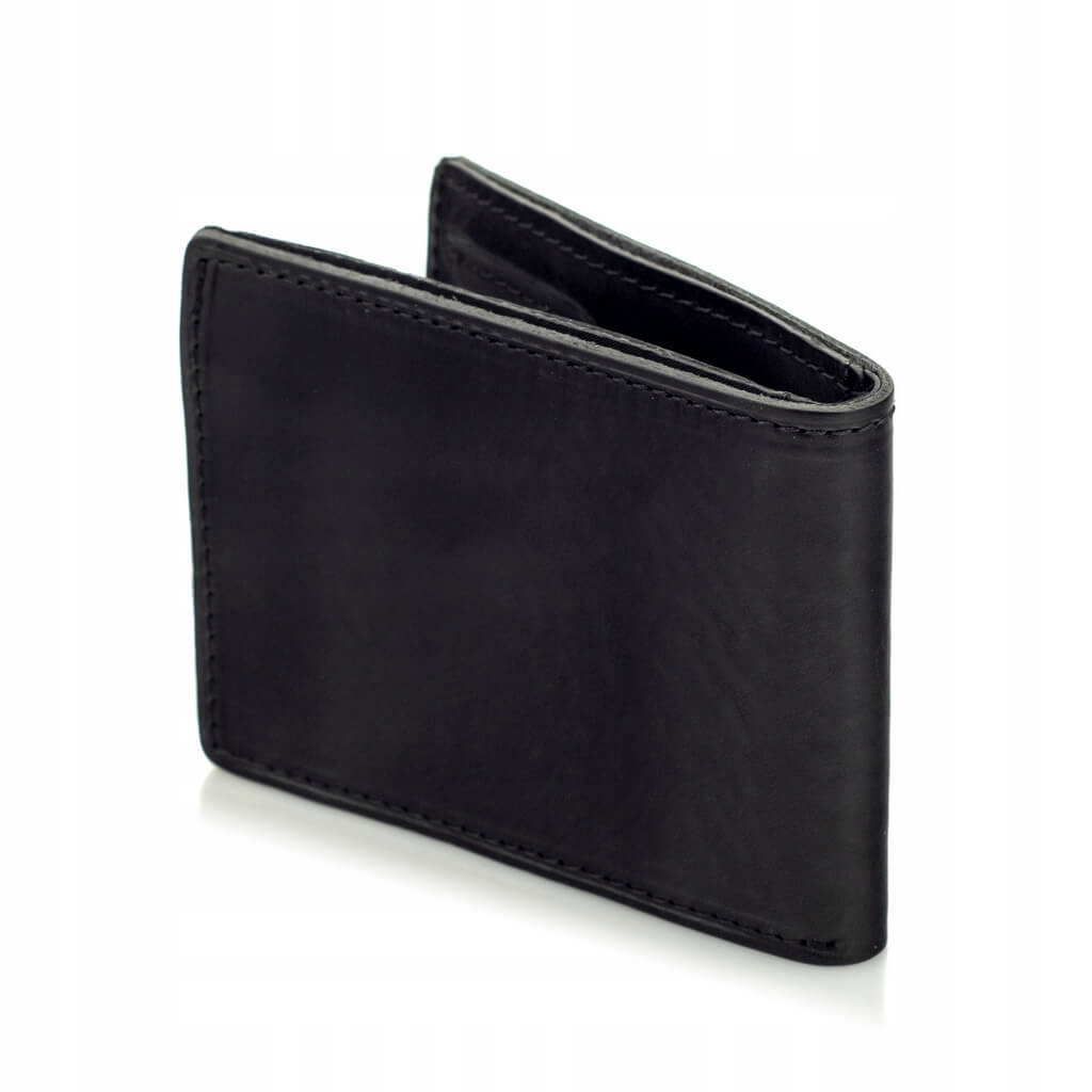 Męski skórzany portfel slim ORLOVSKY W03 Czarny Model W03