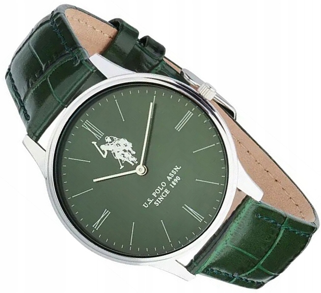 Módní Pánské Hodinky U.s. Polo Assn USP7201GR Logo Zelené 40mm Box