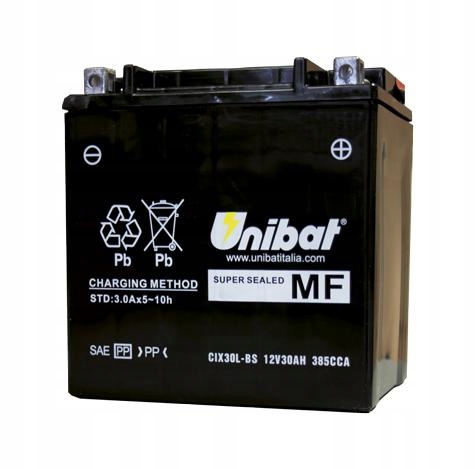 YIX30L-BS - Акумулятор Unibat Cix30l-BS, YIX30L-BS, 27AH, 385A