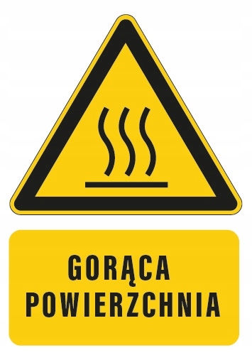 

Tabliczka Uwaga Gorąca Powierzchnia 10,5x14,8