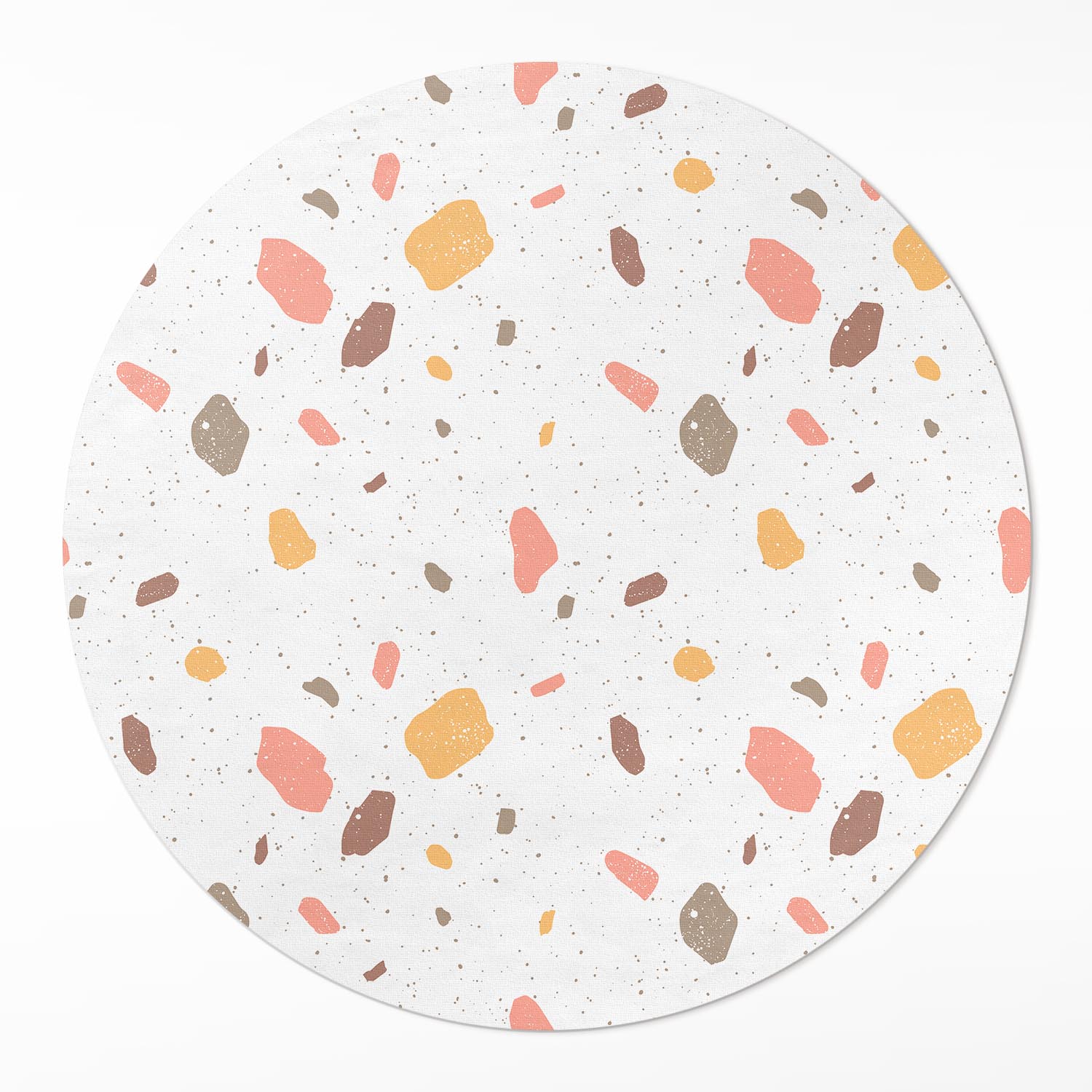 Okrúhly vnútorný koberec s dekoratívnym pastelovým gresom a kamennou doskou ⌀ 140 cm