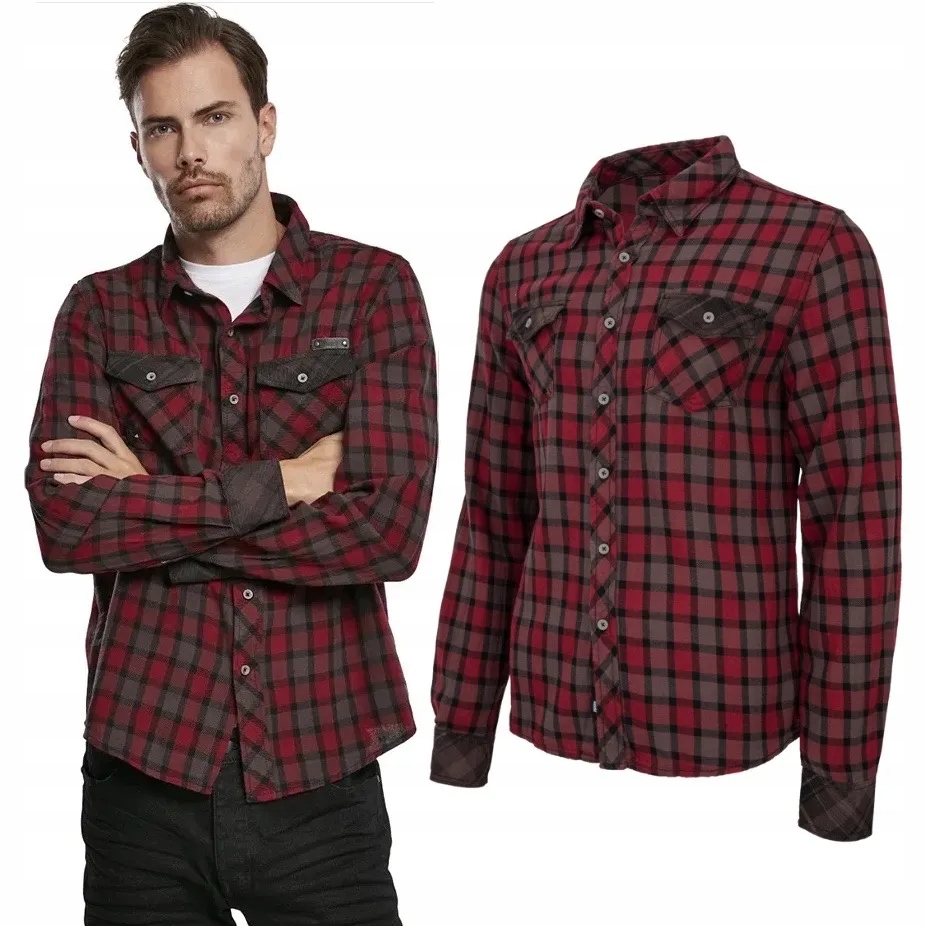Košile s dlouhým rukávem Brandit Duncan Shirt Red-Brown 5XL [5XL]