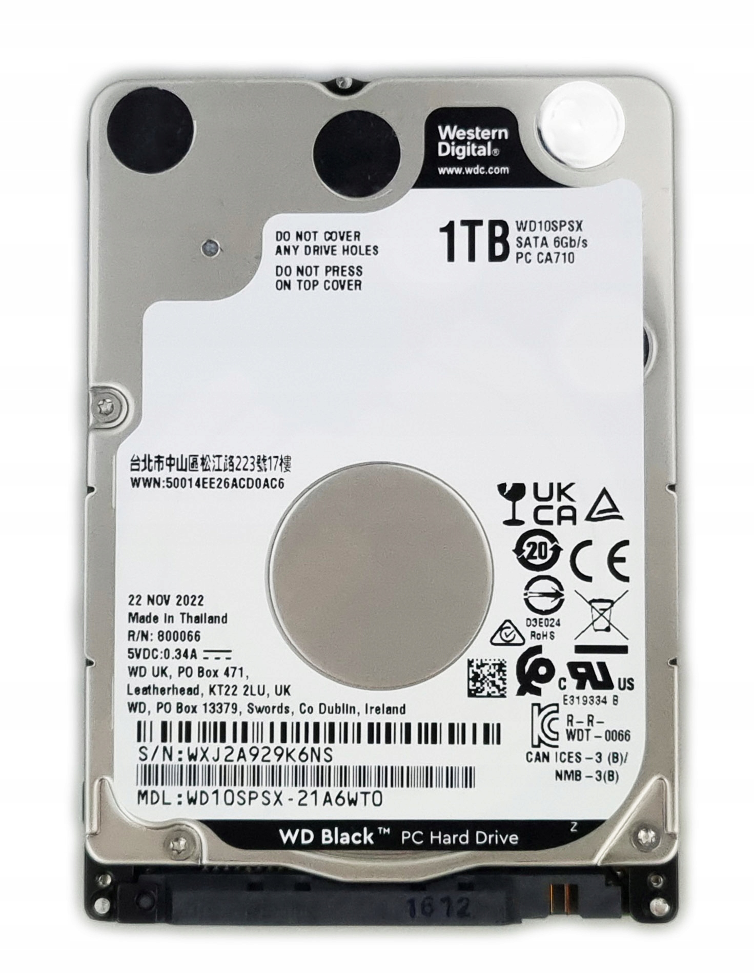 Nowy Dysk Wd Western Digital Black WD10SPSX 1TB Sata III 2,5" 7mm