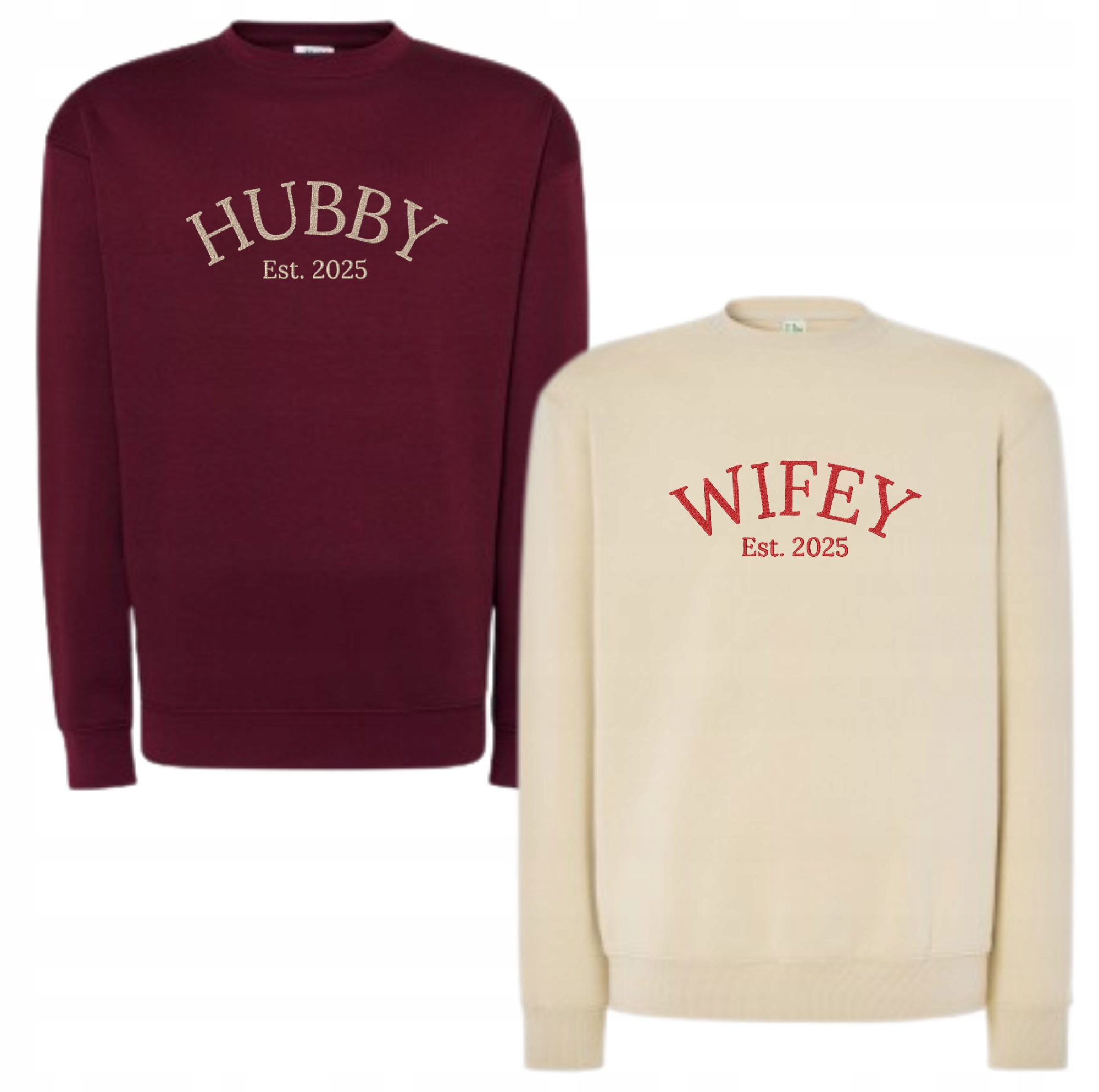 2 Mikiny S Výšivkou Výšivka Manžel Manželka Pro Páry Wifey Hubby Dárek K Valentýnu