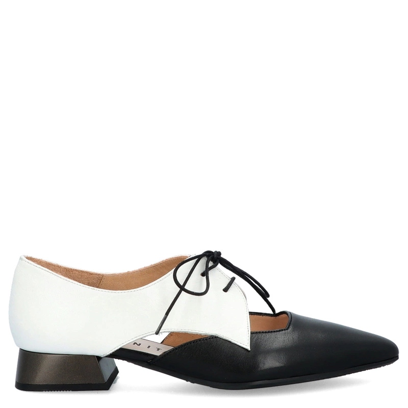 Španělské polobotky s vázáním Hispanitas HV253858 Černo Bílé 35