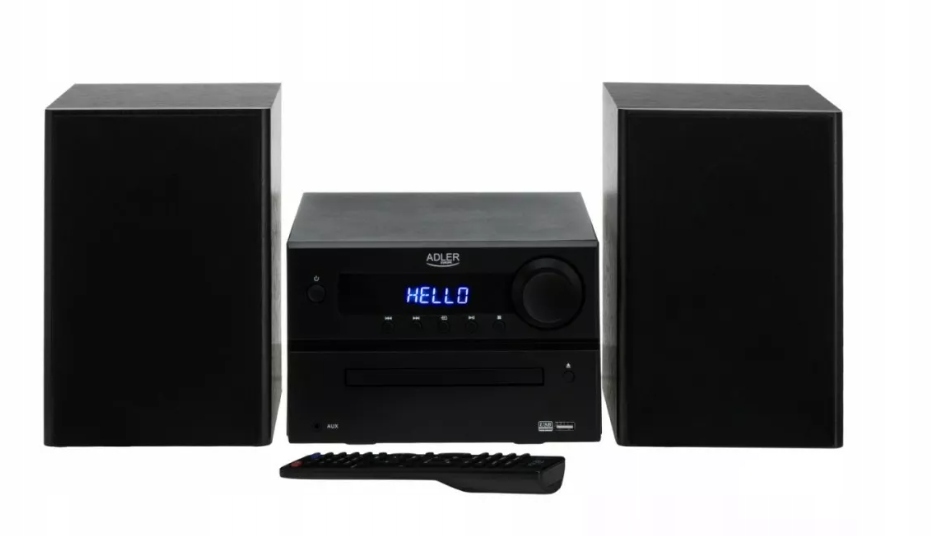 Minivěž Adler AD1917 50W Bluetooth CD Aux Fm dálkové ovládání černá