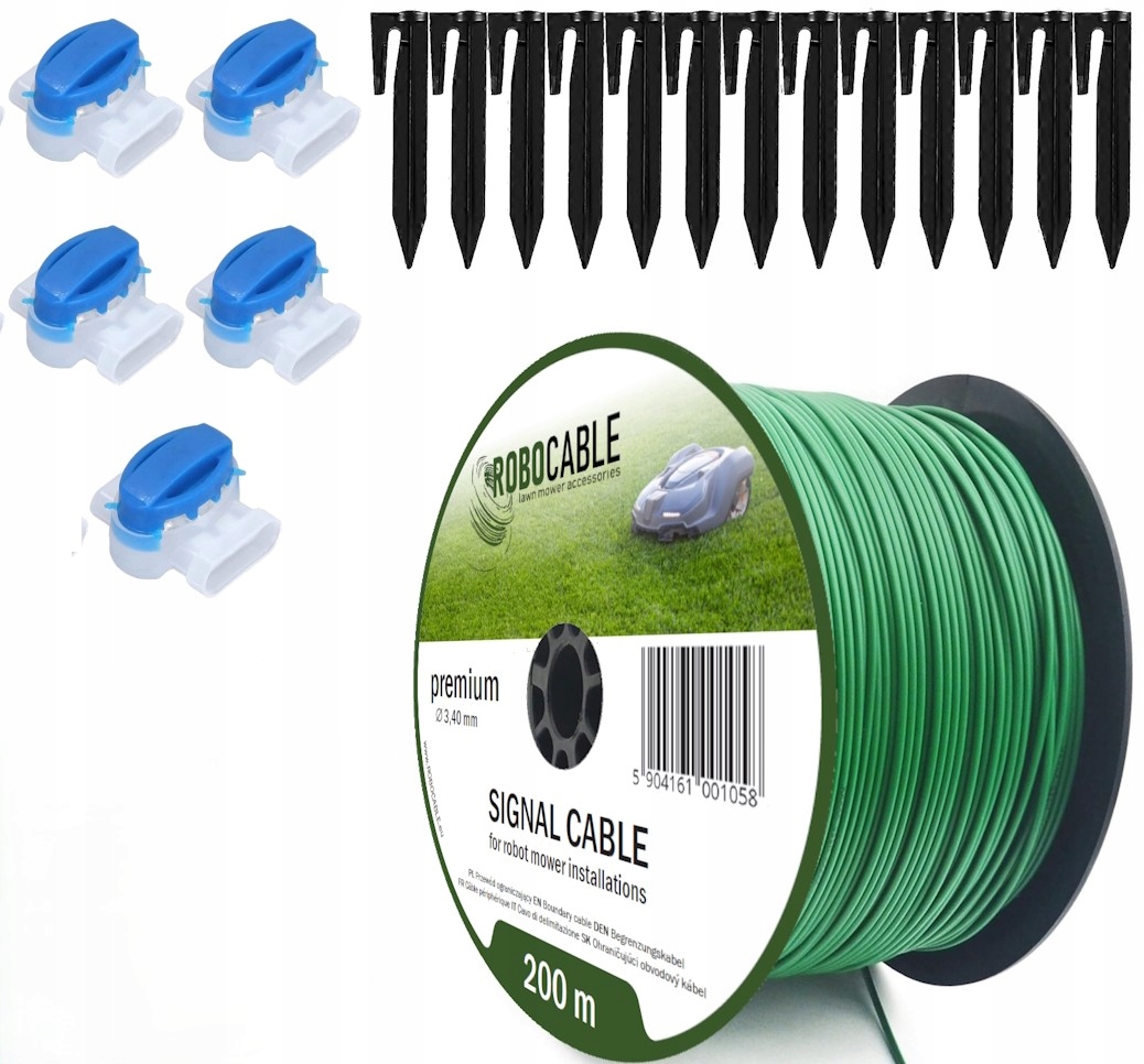 Kabel pro omezení sekačky Sada 200 m Robocable kolíky 3,4 mm