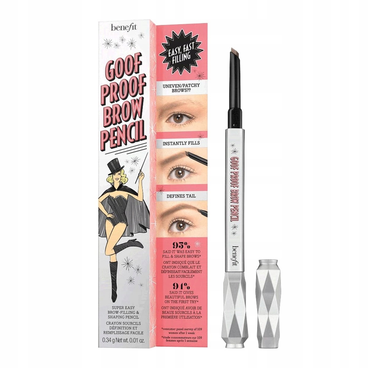 Benefit Goof Proof Brow Pencil tužka na obočí 3 Warm Light Brown 0.34g