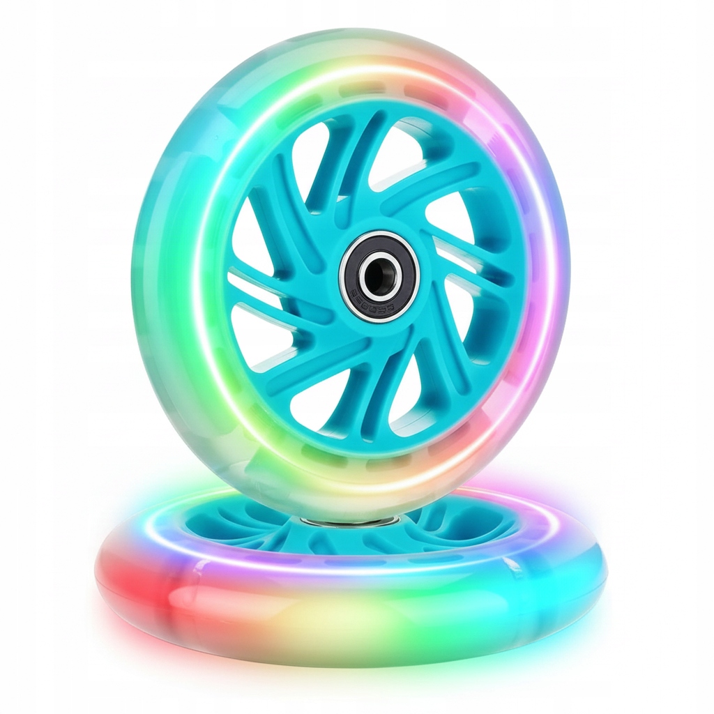 2x Mocne Kółka Do Hulajnogi 115MM Z Łożyskami ABEC-7 Oświetlenie Led