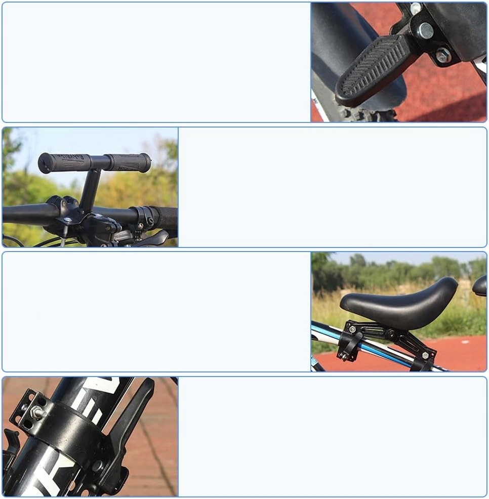 PRZEDNI FOTELIK ROWEROWY Z KIEROWNICĄ DLA DZIECI Z PRZODU JAZDA Z RODZICEM Marka Inna marka