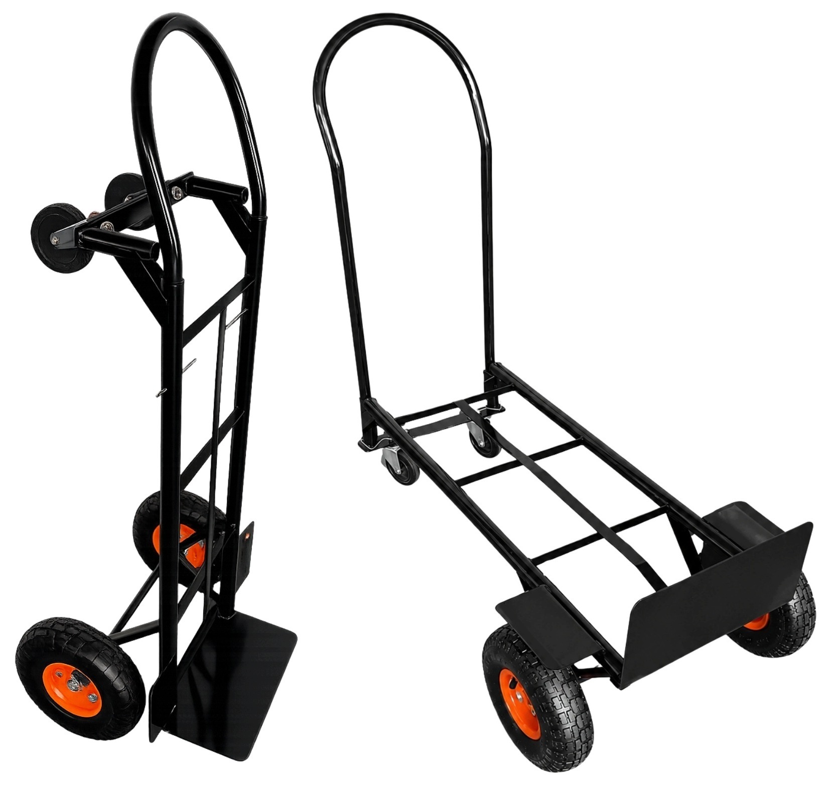 Wózek Magazynowy 2w1 Transportowy Platformowy Towarowy 200kg czarny