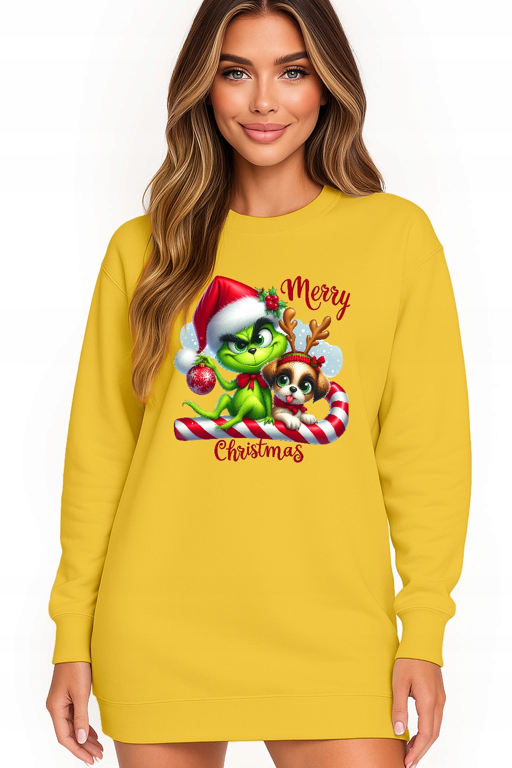 Mikina Vánoční Oversize Šaty Grinch Sob Dárek K Svátku M