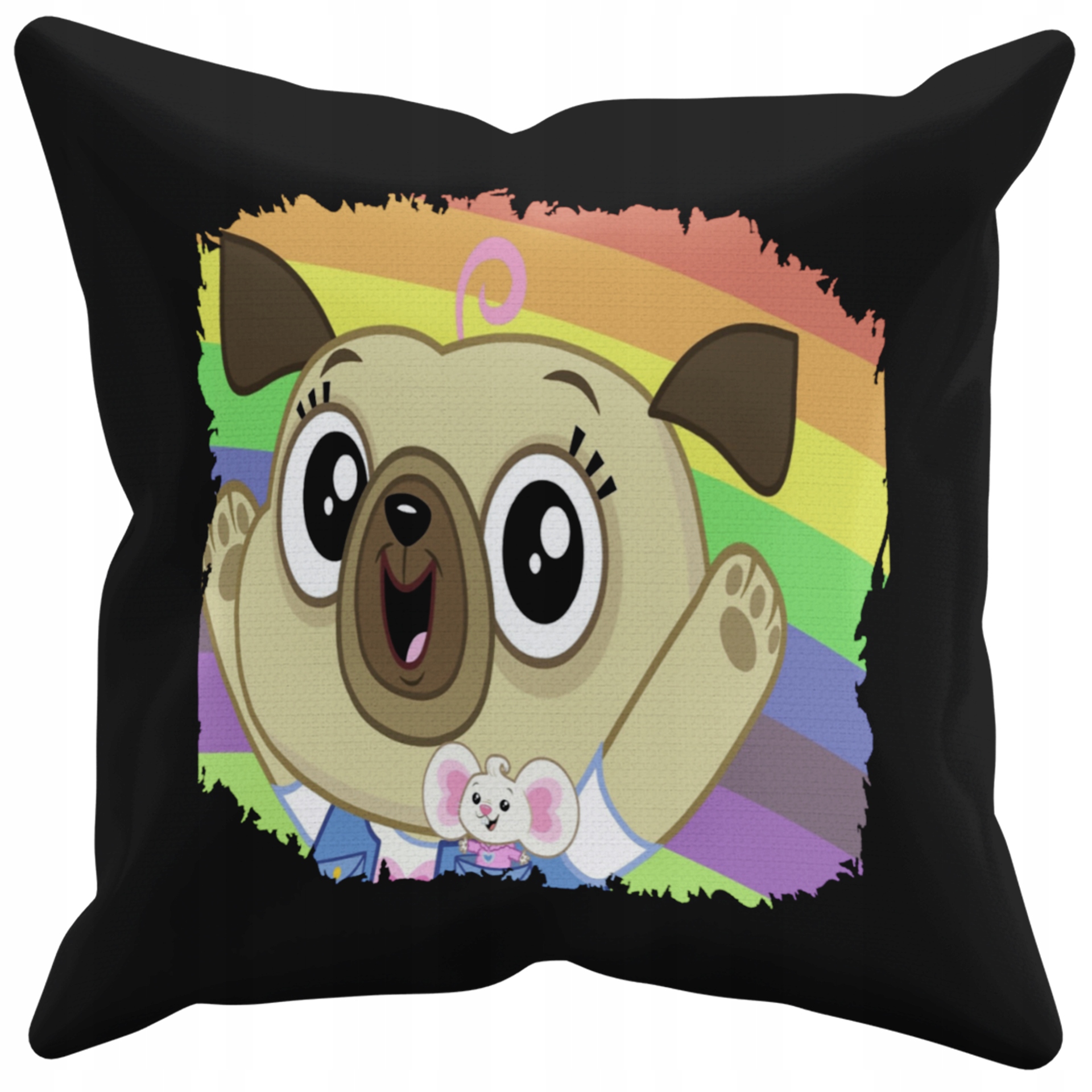 POSZEWKA NA PODUSZKĘ JAŚKA DO PRZEDSZKOLA FRYTKA KARTOFELCIA + IMIĘ GRATIS Kolor dominujący czerń