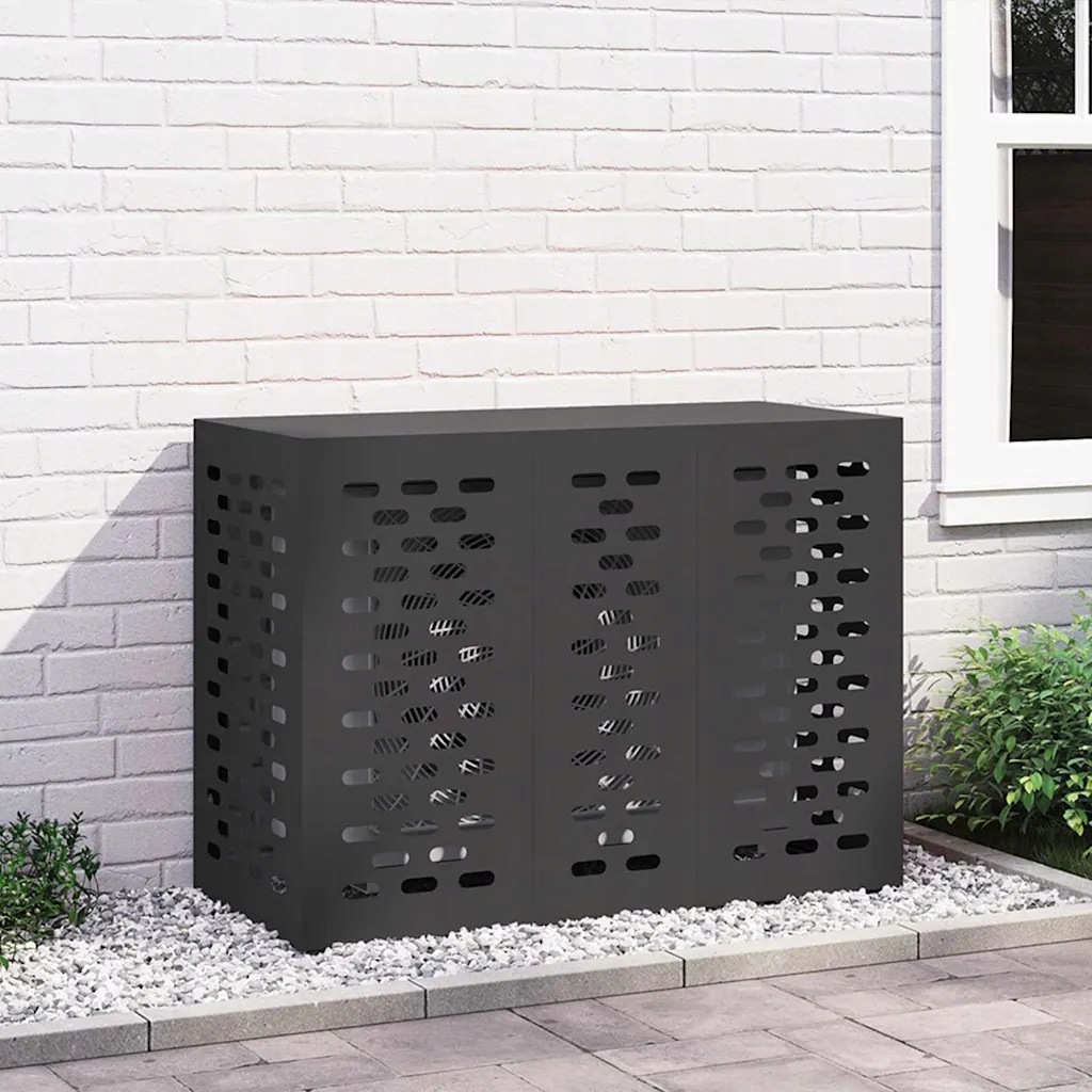 vidaXL Ochrana klimatizace Černá 110 x 50 x 80 cm Ocel