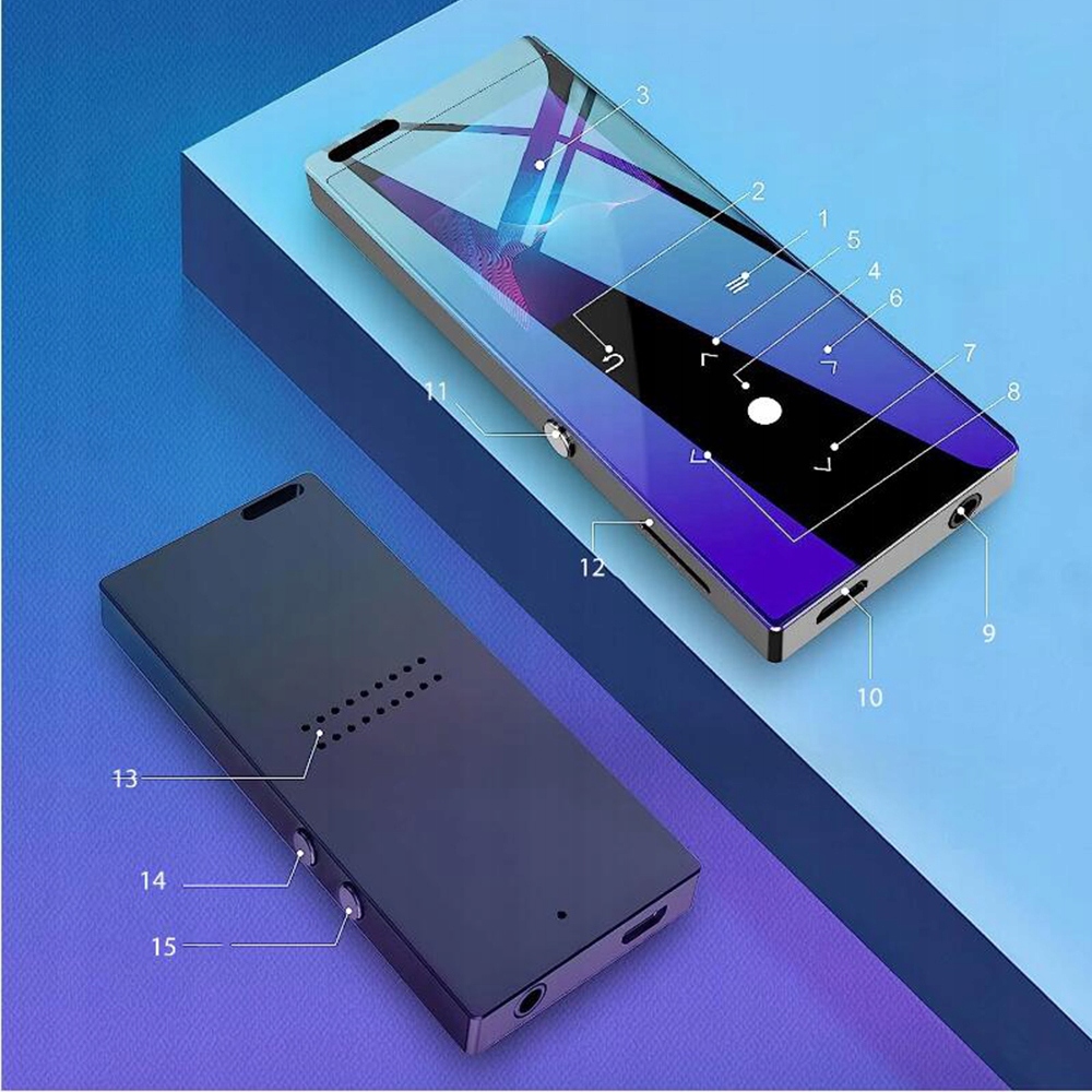 MP4 ODTWARZACZ MUZYCZNY BLUETOOTH 64G LCD PRZENOŚNY Z SŁUCHAWKI Kolor czarny