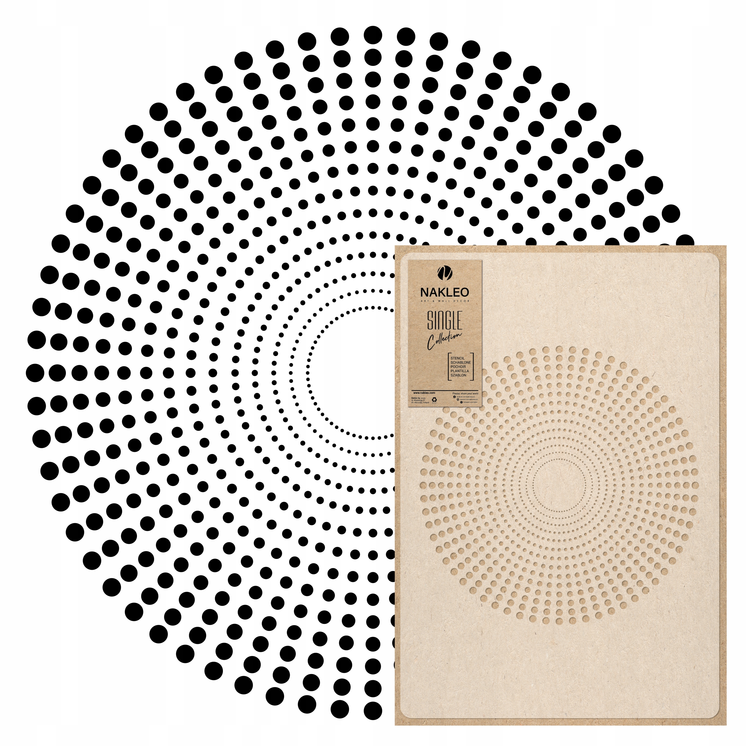 Malířská šablona Mandala L-full průměr 57 cm pro omítky Opakovaně Použitelný Omítka Beton