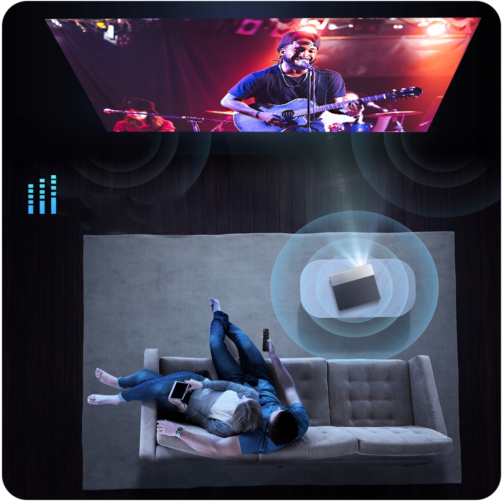 MEGA JASNY! RZUTNIK PROJEKTOR LED ANDROID JAKOŚĆ 30000 LM maXvision PREMIUM Kolor szary