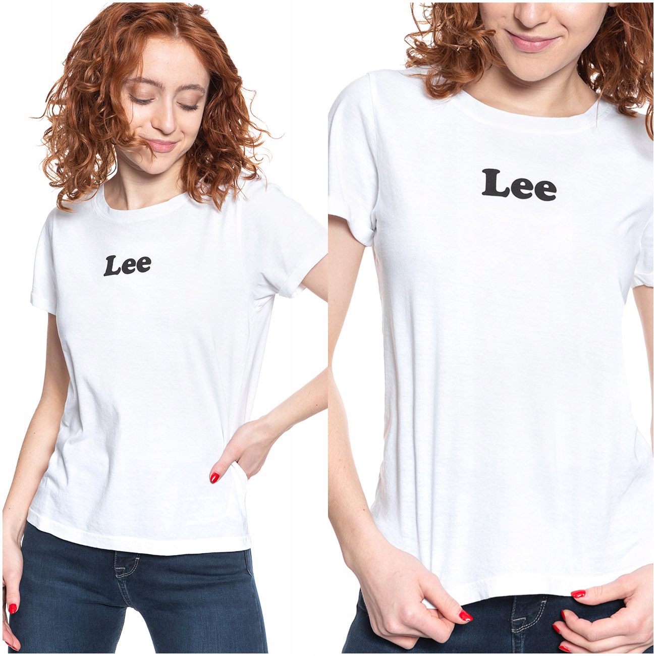 

Lee Logo T Damska Koszulka T-shirt Nadruk L