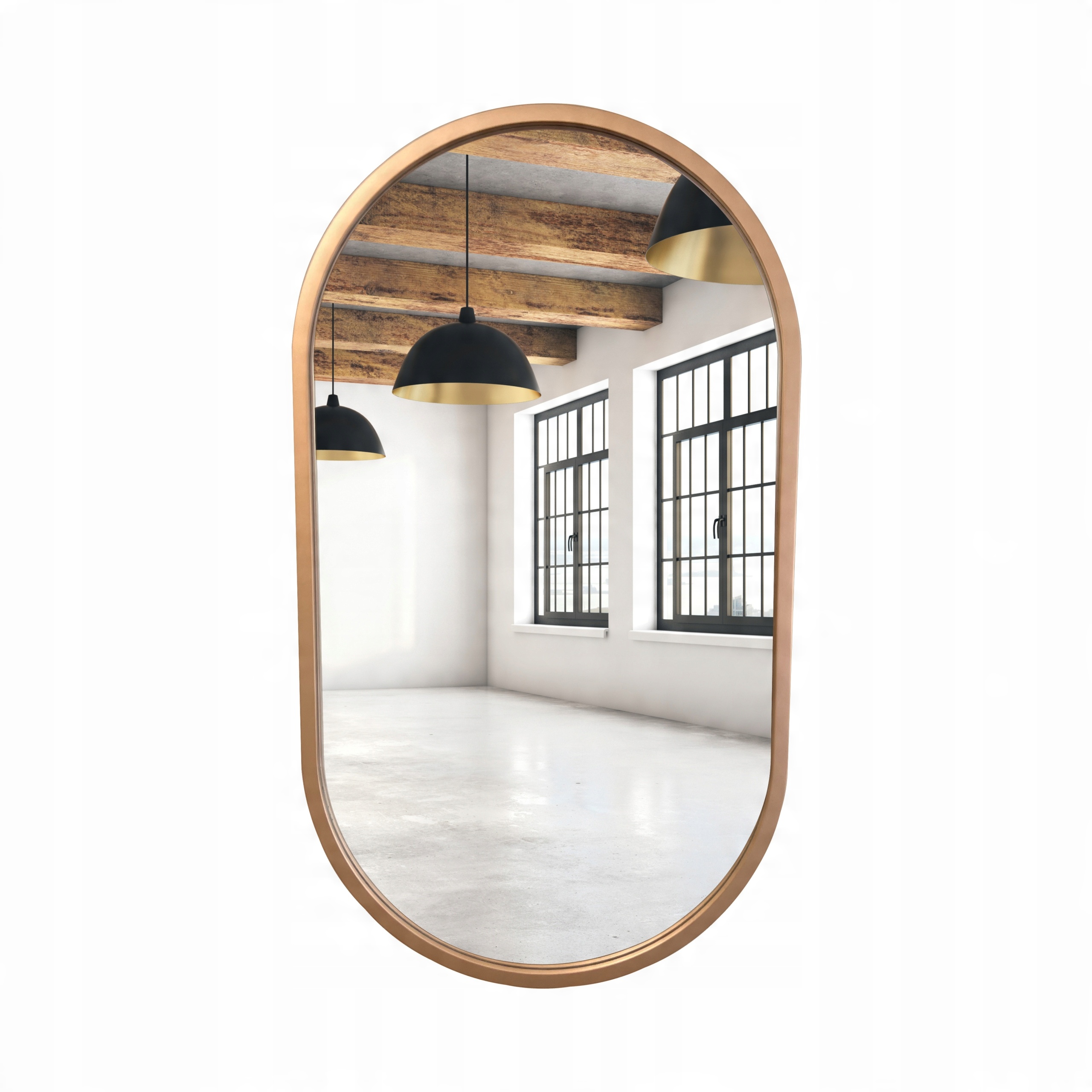 

Lustro owalne miedziane loft 45x80 cm