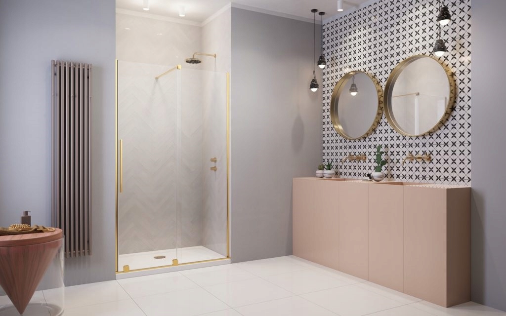 Drzwi FURO DWJ Gold 140x200 RADAWAY PRAWE Złote Marka Radaway