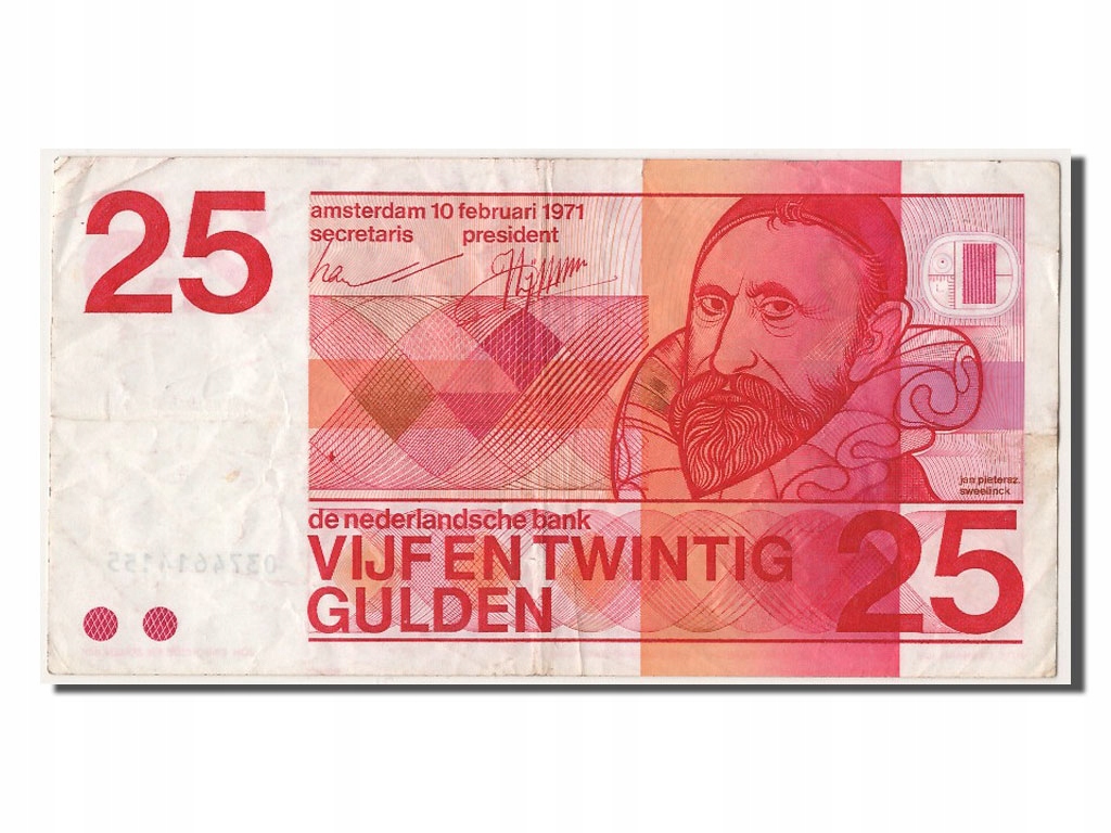 Banknot, Holandia, 25 Gulden, 1971, 1971-02-10, EF