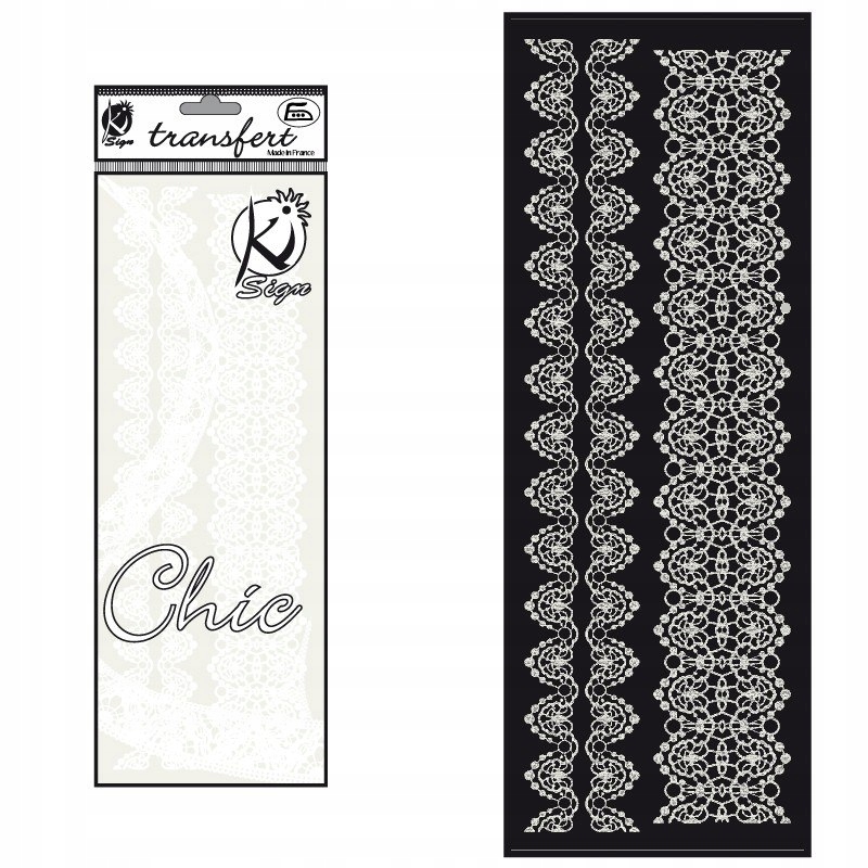 

Naprasowanka Welwetowa Złamana Biel Koronka