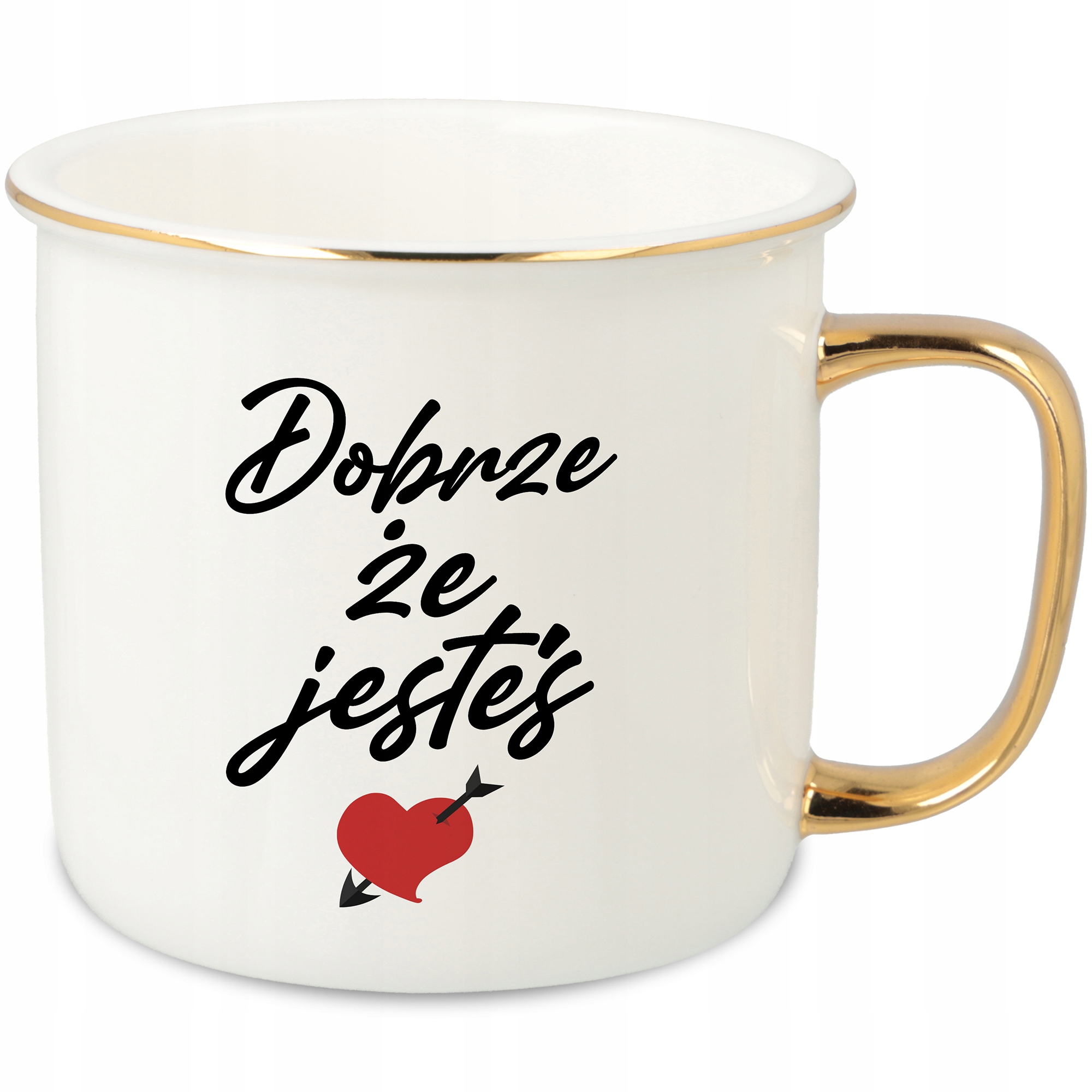 Hrnek Ucho Forma Zlatý Porcelánový Retro 280ML Dárek Pro Dívku Vzory