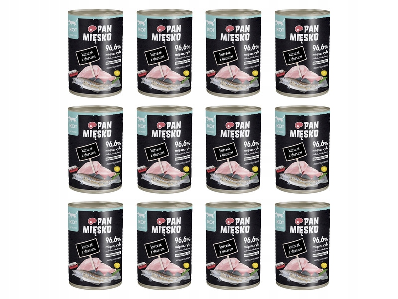 Karma dla kota Pan Mięsko Kurczak z dorszem 12 x 400 g