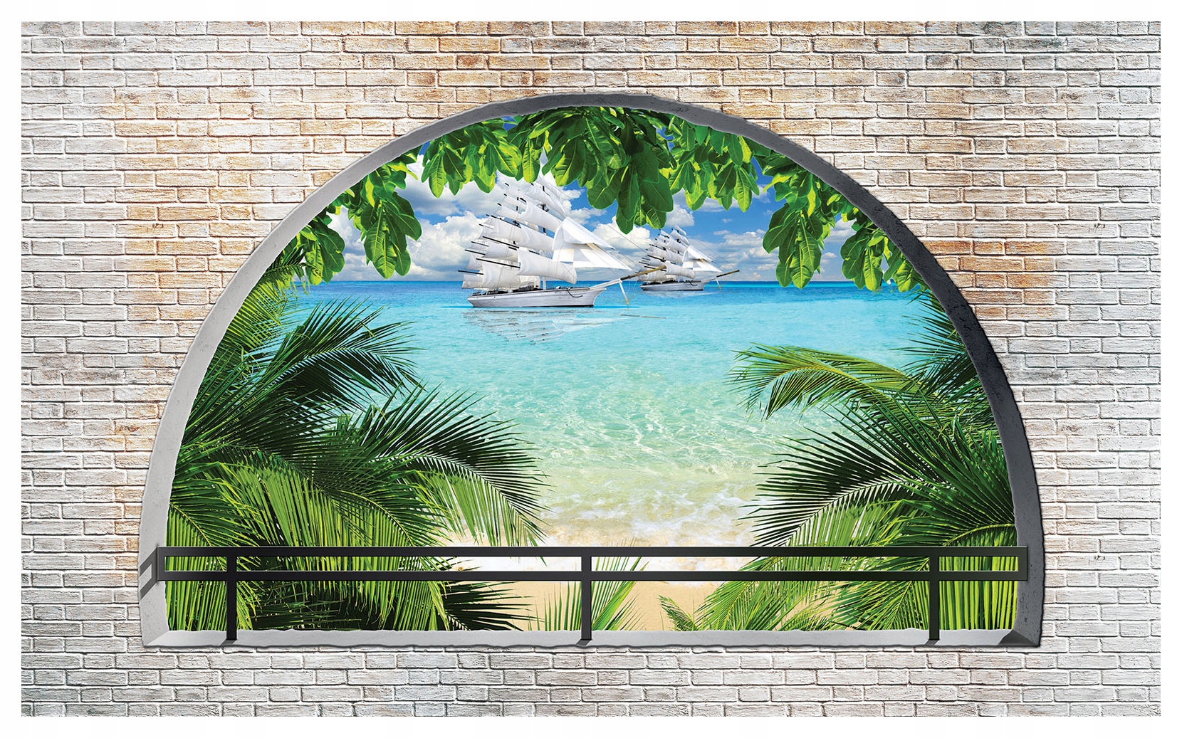 Fototapeta Brána na pláž tropický ráj výhled na moře 208x146 lepidlo