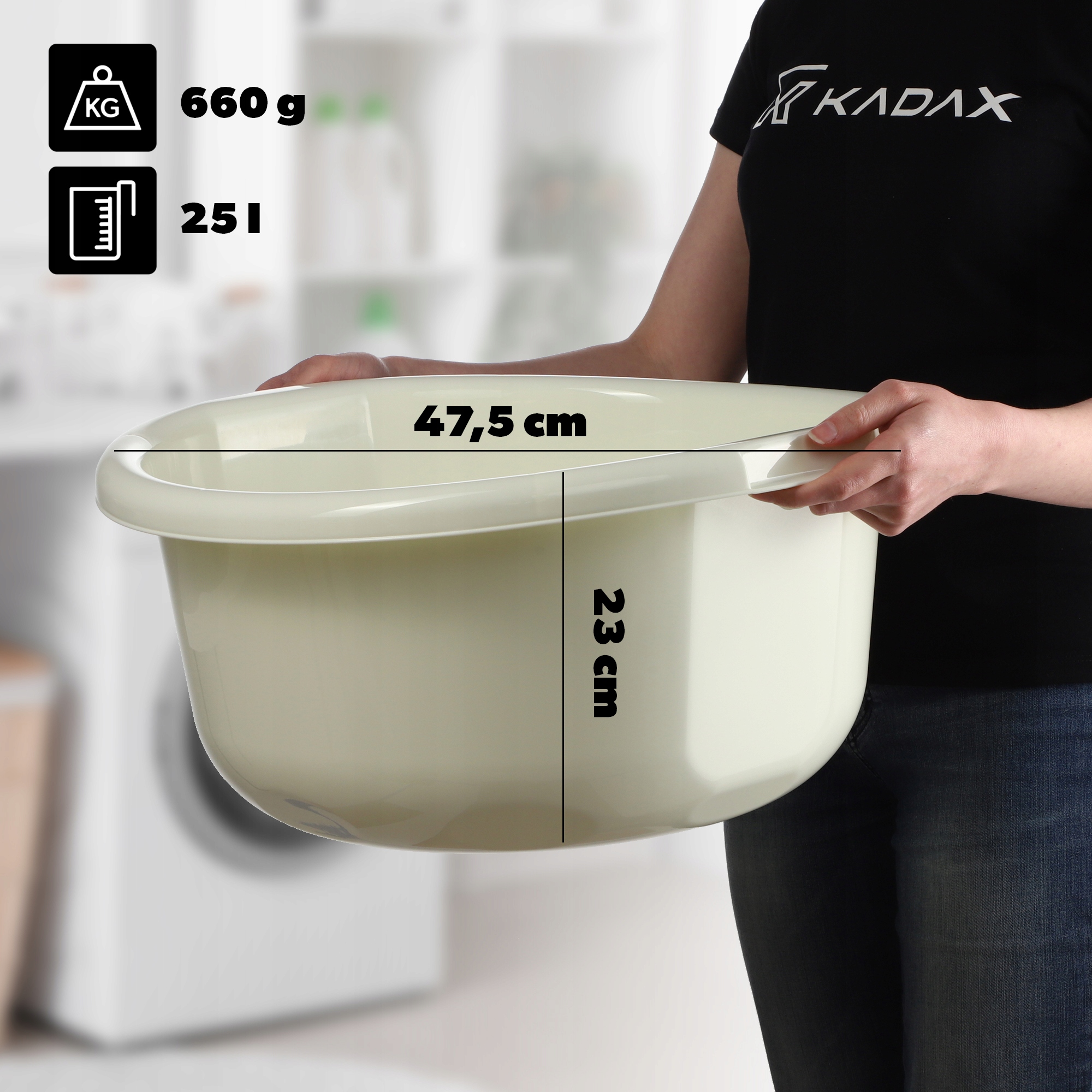 MISKA NA PRANIE 25L OKRĄGŁA MIEDNICA KREMOWA Kod producenta K7963