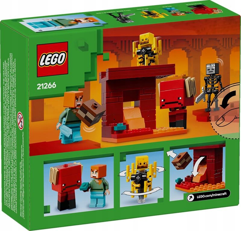 KLOCKI LEGO MINECRAFT 21266 BITWA NA MOŚCIE NETHERU NOWE DLA DZIECKA +TORBA Płeć chłopcy dziewczynki