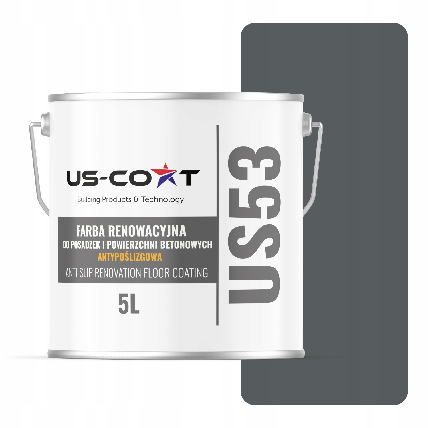 Renovačná Farba Na Podlahy Protišmyková Uv Šedá Bazaltová Ral 7012 5 L
