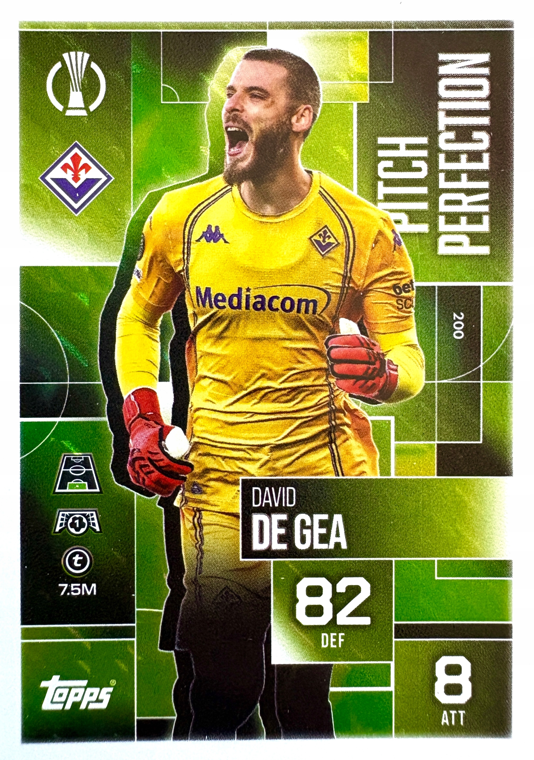 Topps Match Attax Extra 2025/26 2026 Pitch Perfection 200 De Gea Fiorentina
