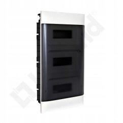 Podomítkový rozvaděč Practibox S 3x12 s průhlednými dveřmi, pro plné stěny