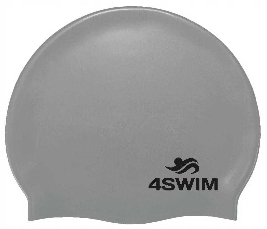4Swim Solid Color Cap Senior Grey Czepek pływacki dla dorosłych silikonowy