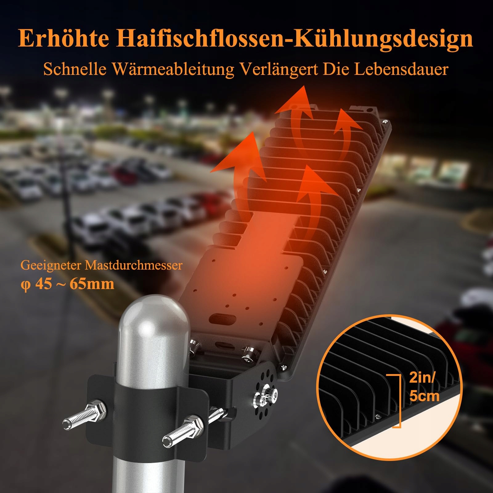 Lampa Uliczna LED 100W 14000lm IP67 6500K Wodoodporna Mocna SUFUYA — miniatura 6