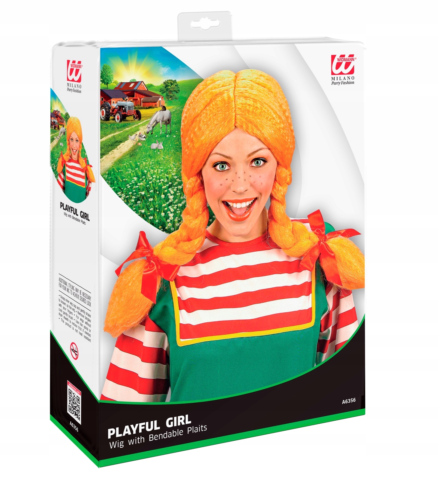 PERUKA PIPPI LONGSTOCKING POMARAŃCZOWA EAN (GTIN) 8003558063567