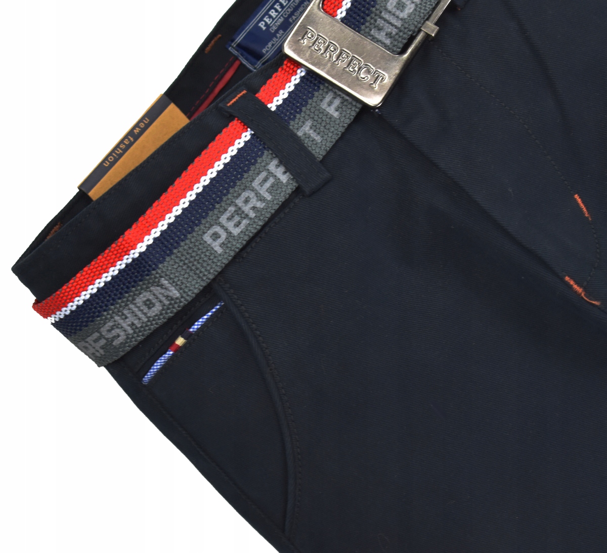 PERFECT Granatowe SPODNIE Chinosy Wizytowe 122/128 Rozmiar (new) 122 (117 - 122 cm)