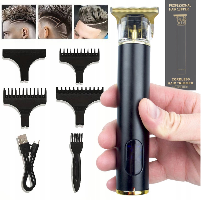 TR13 TRYMER DO STRZYŻENIA BRODY WŁOSÓW 3 NASADKI GRZEBIENIOWE GOLARKA LCD