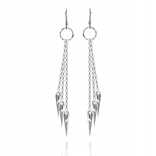 

Piękne Srebrne Długie Kolczyki Kolce srebro 925