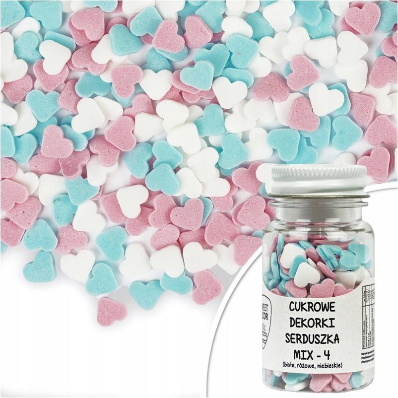 Cukrový Posyp na zmrzlinu Dezerty Dort Srdíčka MIX 30 g