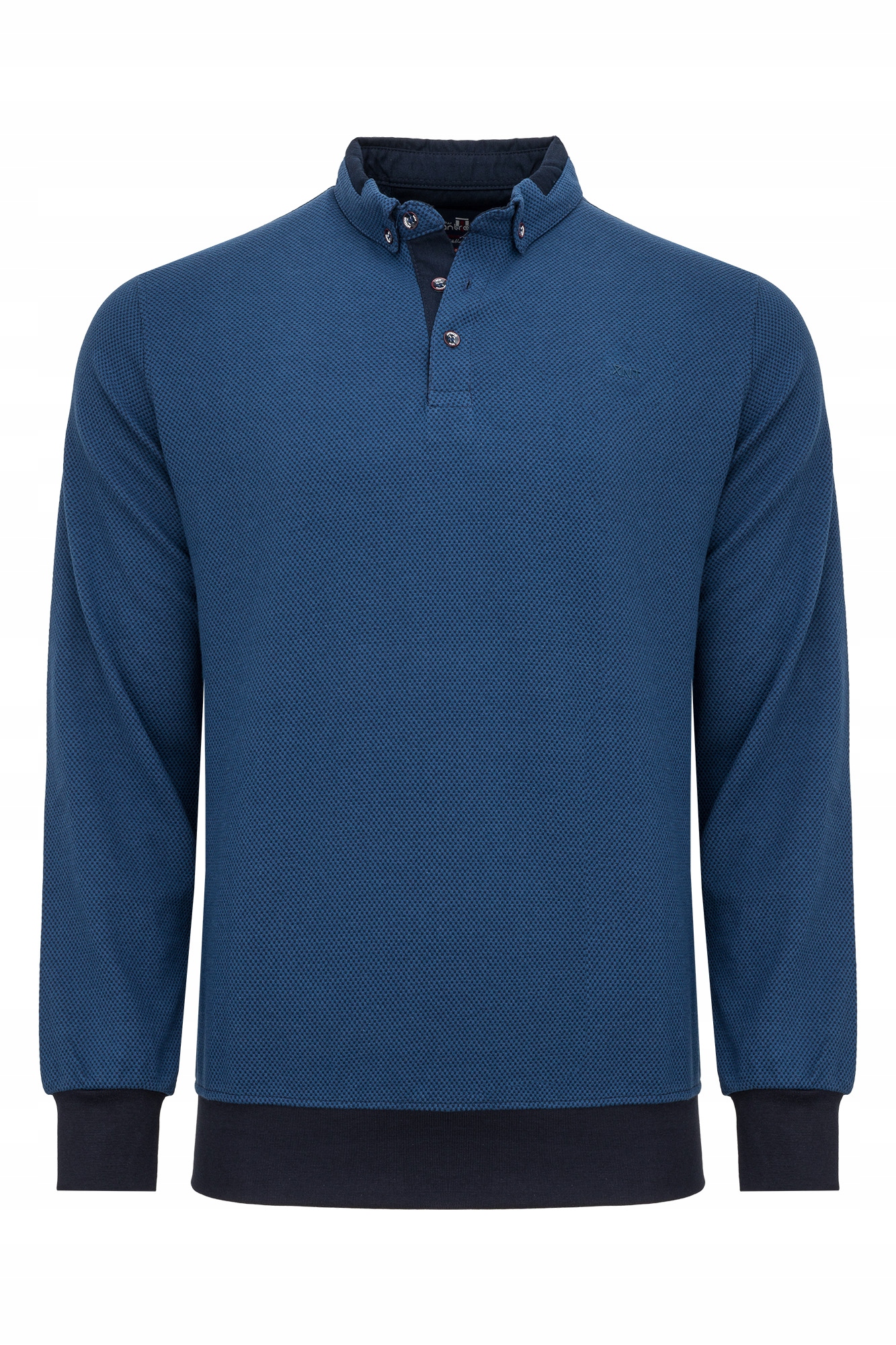 Long Pánská Halenka Modrý Límeček Polovka Dlouhý Rukáv 100% Bavlna XXL