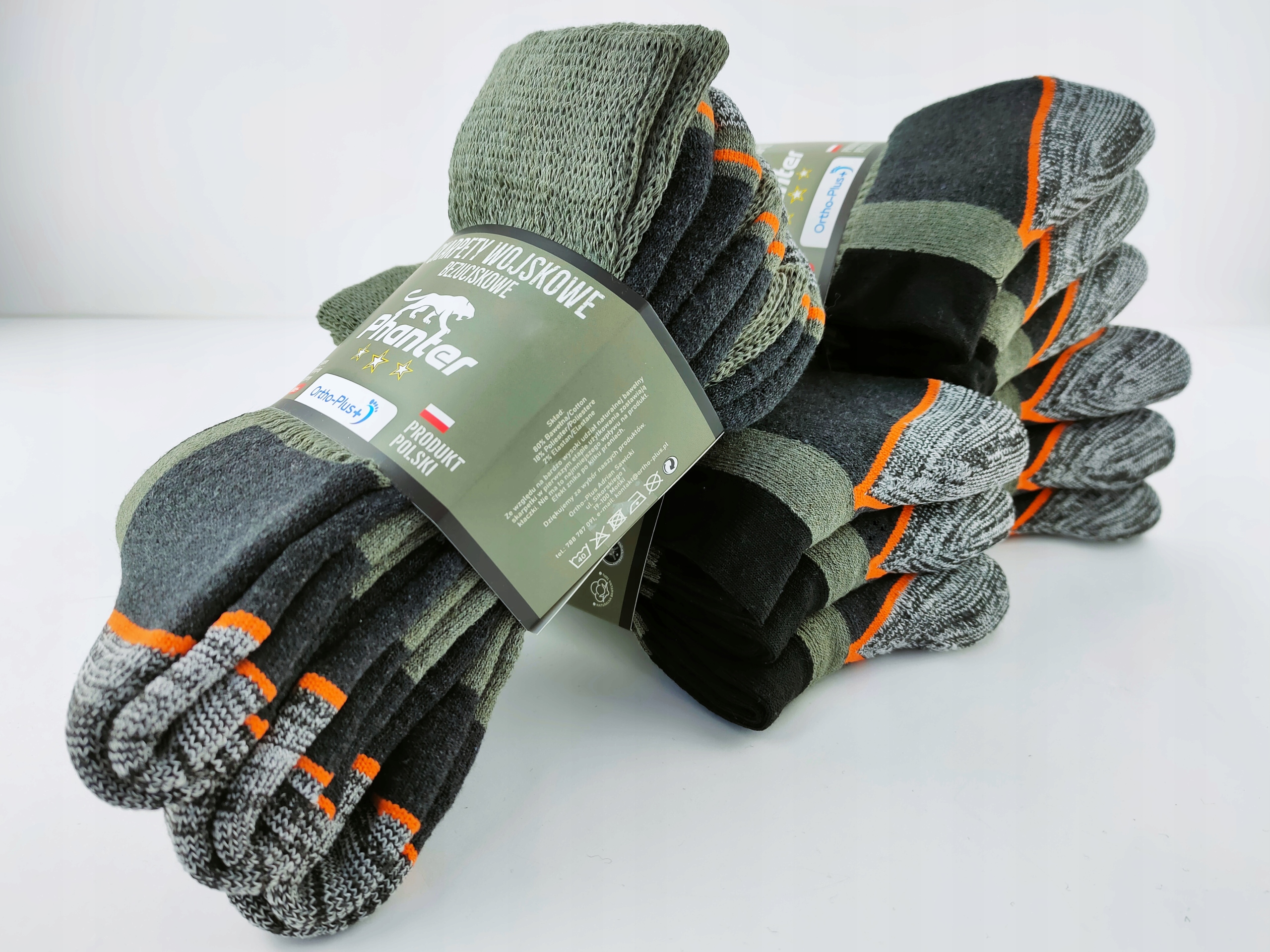 6x PL Skarpety Robocze WOJSKOWE Bezuciskowe MOCNE Rozmiar 39-42