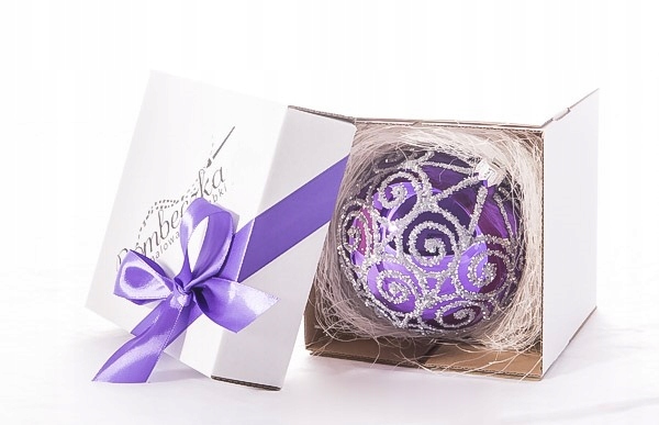 

Bombka szklana ręcznie zdobiona 10cm