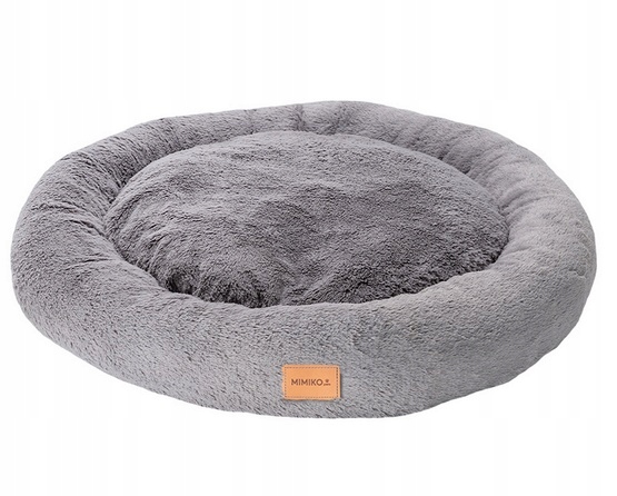 Levně Mimiko Pets Pelíšek Shaggy kulaté XXL 100 cm šedé