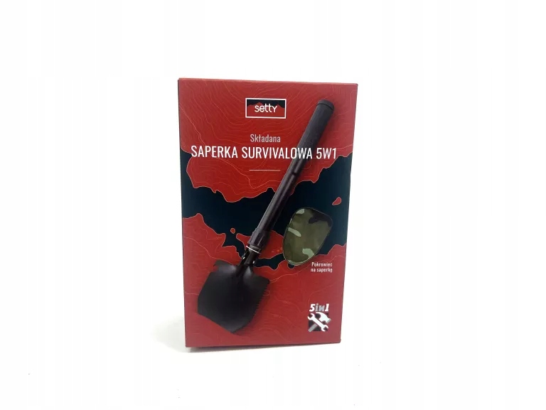 Mini SAPERKA SURVIVALOWA 5W1 SETTY Narzędzia motyka piła