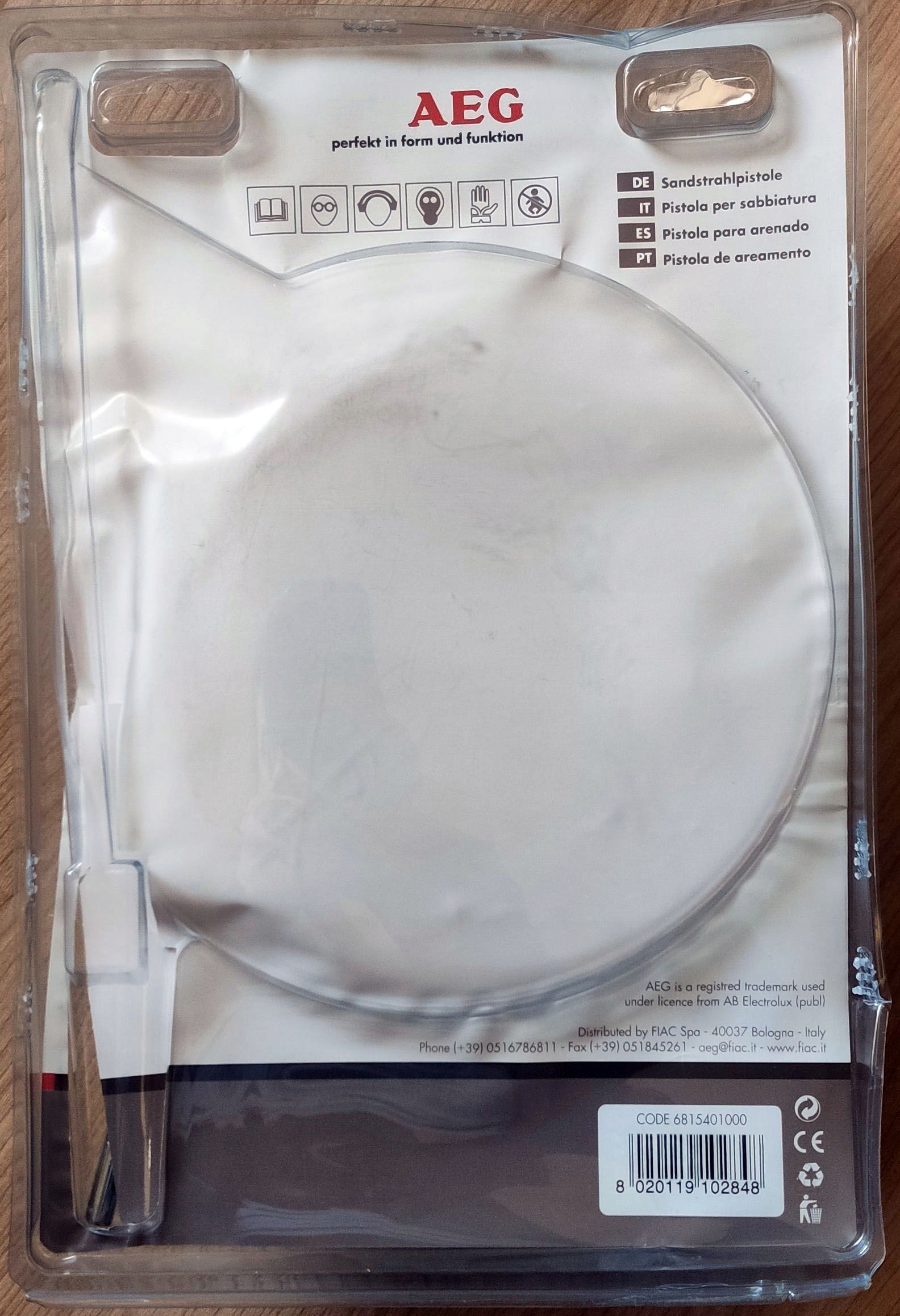 AEG 1540 Pistolet pneumatyczny do piaskowania z wężem ssącym WŁOSKI Marka AEG