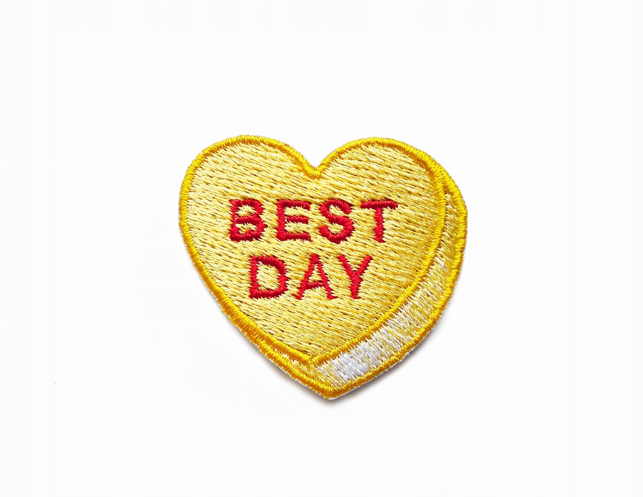 

Naszywka Best Day Candy Heart-1 szt.żółta
